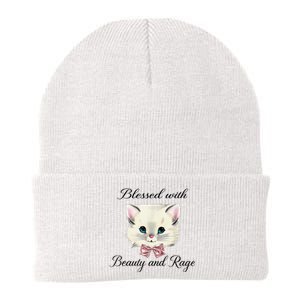 Blessed With Beauty And Rage Cute Lovely Cat Knit Cap Winter Beanie