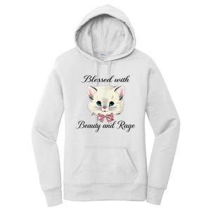 Blessed With Beauty And Rage Cute Lovely Cat Women's Pullover Hoodie