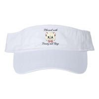 Blessed With Beauty And Rage Cute Lovely Cat Valucap Bio-Washed Visor