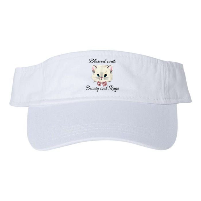 Blessed With Beauty And Rage Cute Lovely Cat Valucap Bio-Washed Visor