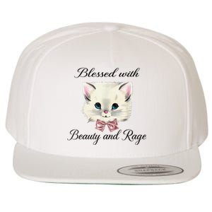 Blessed With Beauty And Rage Cute Lovely Cat Wool Snapback Cap