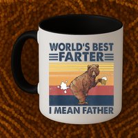 Bear World's Best Farter Gift I Mean Father Vintage Retro Gift Mug