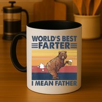 Bear World's Best Farter Gift I Mean Father Vintage Retro Gift Mug