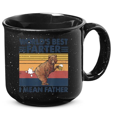 Bear World's Best Farter Gift I Mean Father Vintage Retro Gift 15oz Campfire Ceramic Mug