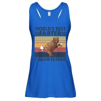 Bear World's Best Farter Gift I Mean Father Vintage Retro Gift Ladies Essential Flowy Tank
