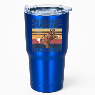 Bear World's Best Farter Gift I Mean Father Vintage Retro Gift Tumbler