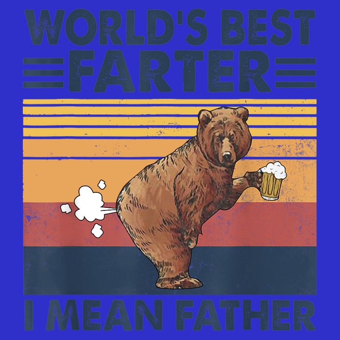 Bear World's Best Farter Gift I Mean Father Vintage Retro Gift Womens Tank Top