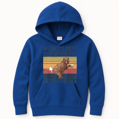 Bear World's Best Farter Gift I Mean Father Vintage Retro Gift Kids Hoodie