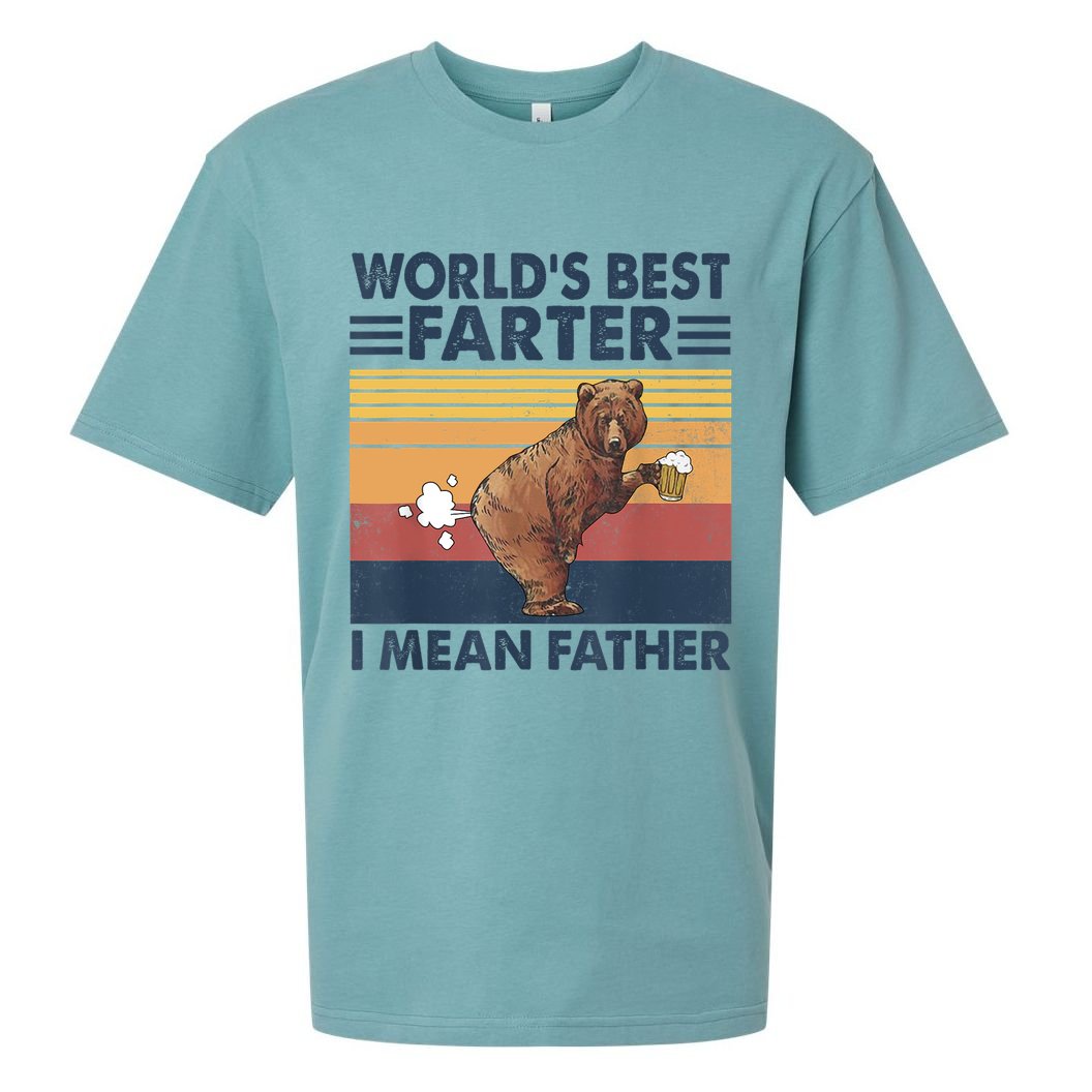 Bear World's Best Farter Gift I Mean Father Vintage Retro Gift Sueded Cloud Jersey T-Shirt