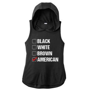 Black White Brown American Ladies PosiCharge Tri-Blend Wicking Draft Hoodie Tank