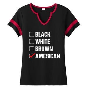 Black White Brown American Ladies Halftime Notch Neck Tee