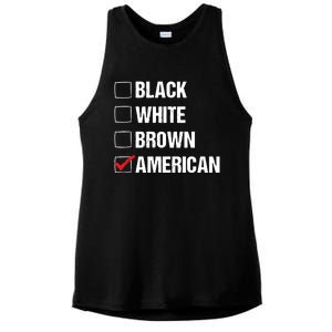 Black White Brown American Ladies PosiCharge Tri-Blend Wicking Tank