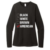 Black White Brown American Womens CVC Long Sleeve Shirt