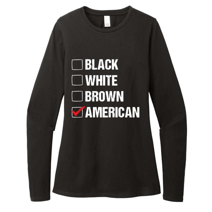 Black White Brown American Womens CVC Long Sleeve Shirt