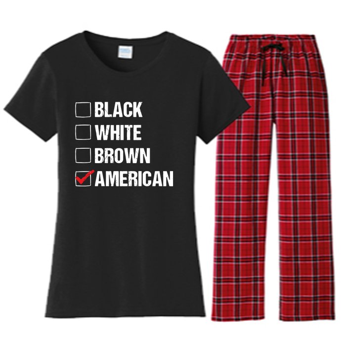 Black White Brown American Women's Flannel Pajama Set