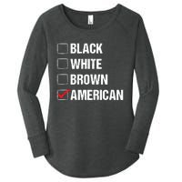 Black White Brown American Women's Perfect Tri Tunic Long Sleeve Shirt