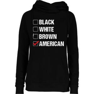 Black White Brown American Womens Funnel Neck Pullover Hood