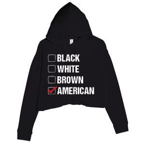 Black White Brown American Crop Fleece Hoodie