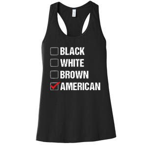 Black White Brown American Women's Racerback Tank