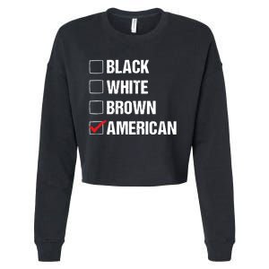 Black White Brown American Cropped Pullover Crew