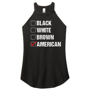 Black White Brown American Women's Perfect Tri Rocker Tank