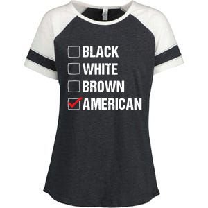 Black White Brown American Enza Ladies Jersey Colorblock Tee