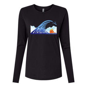 Blue Wave Womens Cotton Relaxed Long Sleeve T-Shirt