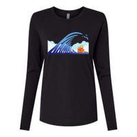 Blue Wave Womens Cotton Relaxed Long Sleeve T-Shirt