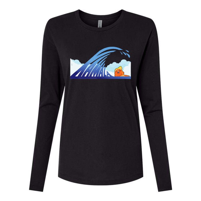 Blue Wave Womens Cotton Relaxed Long Sleeve T-Shirt