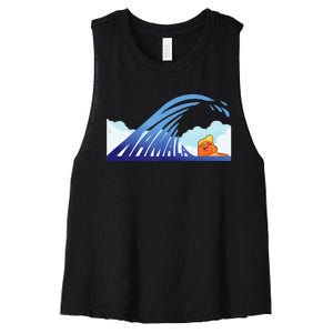 Blue Wave Women's Racerback Cropped Tank