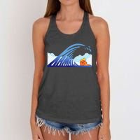 Blue Wave Women's Knotted Racerback Tank