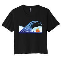 Blue Wave Women's Crop Top Tee