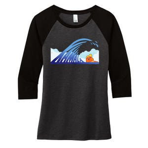 Blue Wave Women's Tri-Blend 3/4-Sleeve Raglan Shirt