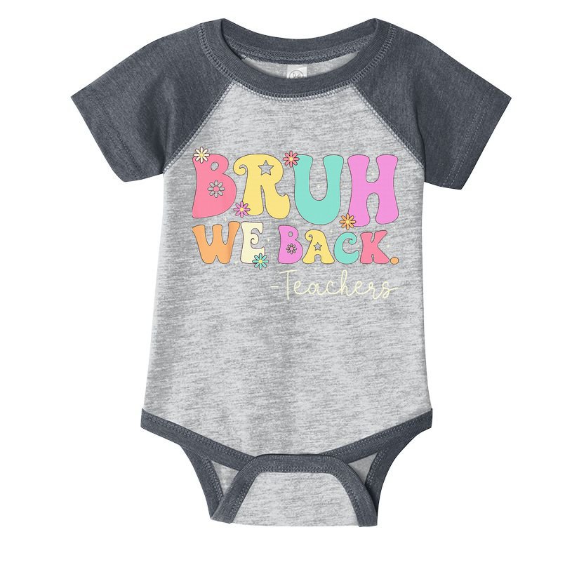 Bruh We Back Teachers  First Day Of School Gifts Infant Baby Jersey Bodysuit