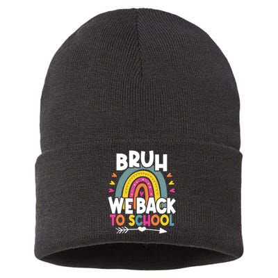 Bruh We Back Teachers Back To School Bruh We Back Sustainable Knit Beanie