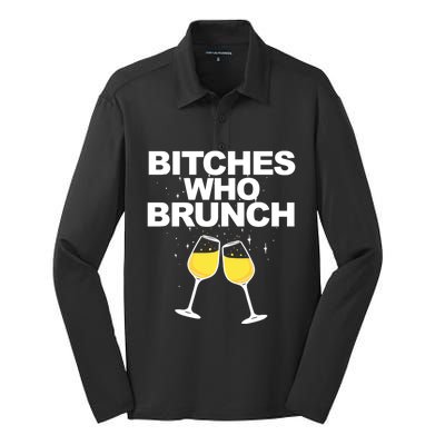 Bitches Who Brunch Funny Mimosa's Sunday Brunch Gift Silk Touch Performance Long Sleeve Polo