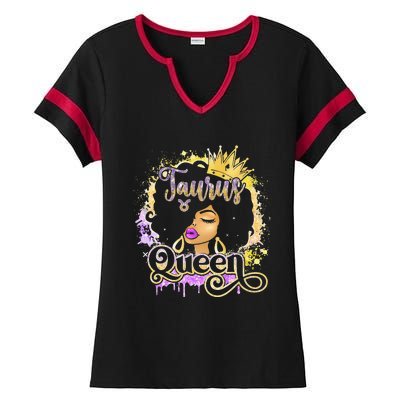 Black Wo Birthday Melanin Taurus Queen Ladies Halftime Notch Neck Tee