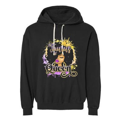 Black Wo Birthday Melanin Taurus Queen Garment-Dyed Fleece Hoodie