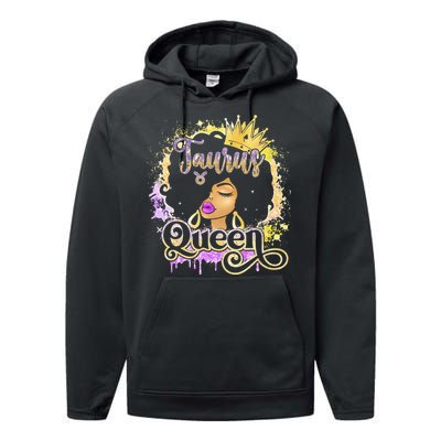 Black Wo Birthday Melanin Taurus Queen Performance Fleece Hoodie