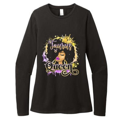 Black Wo Birthday Melanin Taurus Queen Womens CVC Long Sleeve Shirt