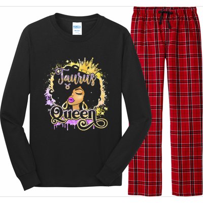 Black Wo Birthday Melanin Taurus Queen Long Sleeve Pajama Set