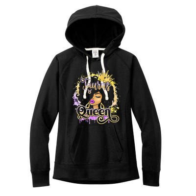 Black Wo Birthday Melanin Taurus Queen Women's Fleece Hoodie