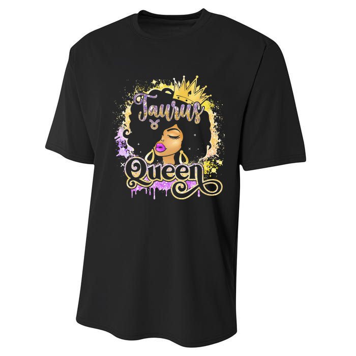 Black Wo Birthday Melanin Taurus Queen Performance Sprint T-Shirt