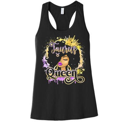 Black Wo Birthday Melanin Taurus Queen Women's Racerback Tank