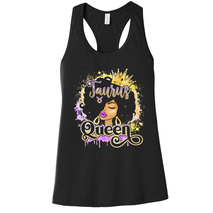 Black Wo Birthday Melanin Taurus Queen Women's Racerback Tank