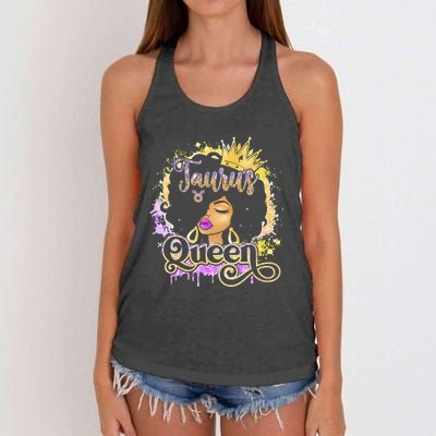 Black Wo Birthday Melanin Taurus Queen Women's Knotted Racerback Tank