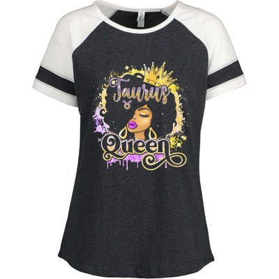 Black Wo Birthday Melanin Taurus Queen Enza Ladies Jersey Colorblock Tee