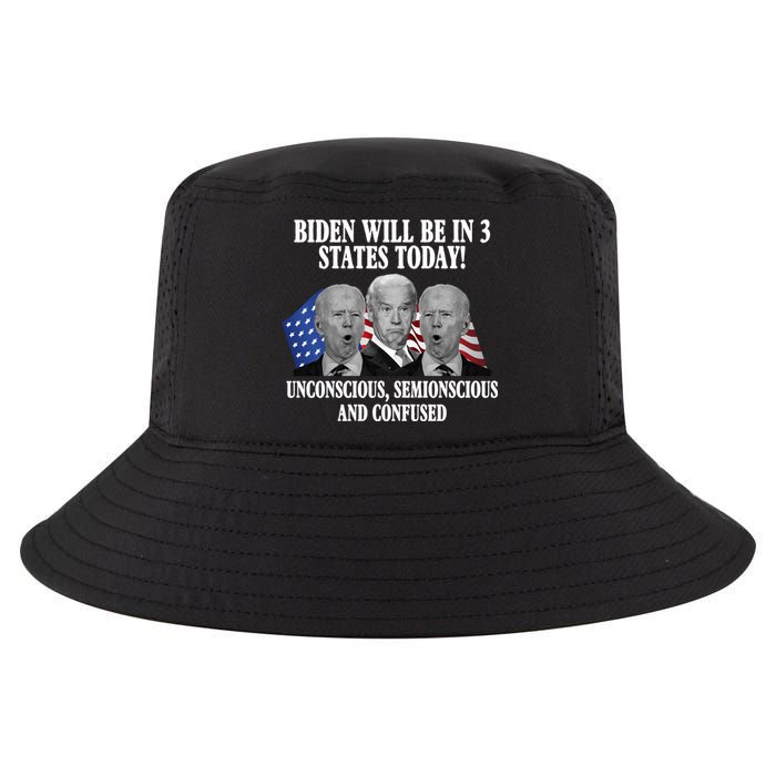 Biden Will Be In 3 States Today Funny Confused Joe Biden Cool Comfort Performance Bucket Hat