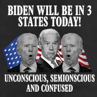 Biden Will Be In 3 States Today Funny Confused Joe Biden Cool Comfort Performance Bucket Hat