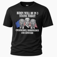 Biden Will Be In 3 States Today Funny Confused Joe Biden Cooling Performance Crew T-Shirt